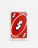 Card with 'REVERSE' text and arrows on a white background