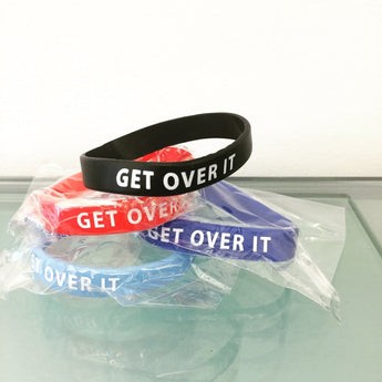 "GET OVER IT!" Wristbands (Note: Best value in packs/bundles - of 5, 10, or 25!)