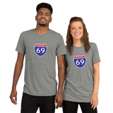 Interstate 69 (I-69) Super-Soft TRI-BLEND t-shirt